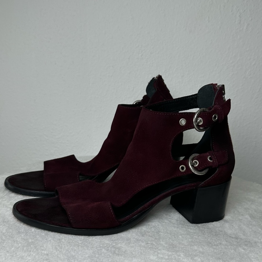 Rag & Bone Burgundy Made in Italy Suede Sandals in Size 7.5 or 8 - Picture 2 of 12